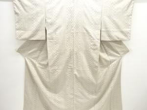 井桁に十字絣織り出し手織り真綿紬着物